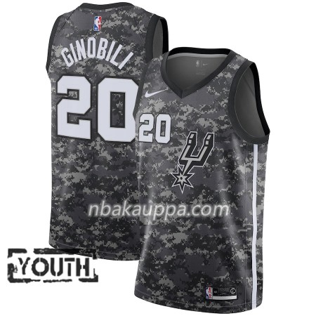 San Antonio Spurs Manu Ginobili 20 Nike City Edition Musta Pelipaidat Swingman - Lasten